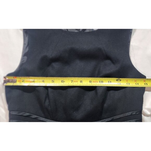 Banana Republic Wool Black Sheath Sleeveless Dress Size 2 Stretch Silk Waistband - Picture 7 of 10